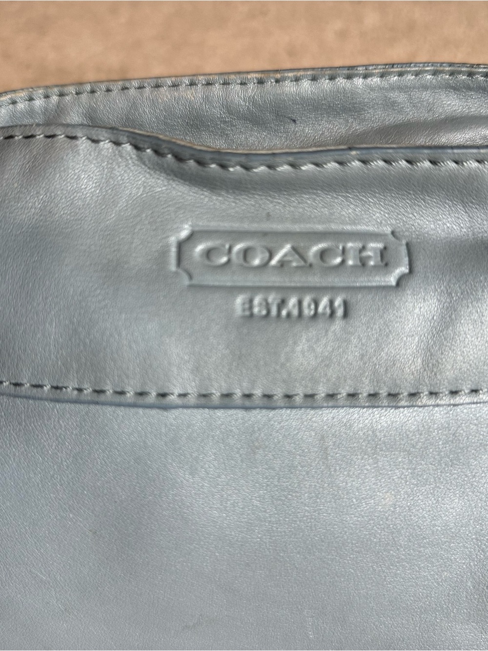 Coach Pebbled Leather Shoulder Bag in Pale Blue - Picture 4 of 10
